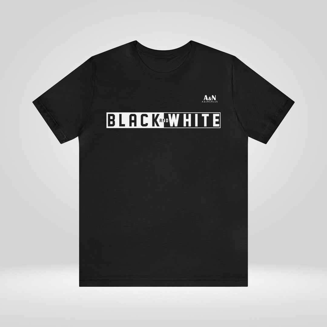 Unisex Black and White Short Sleeve Tee