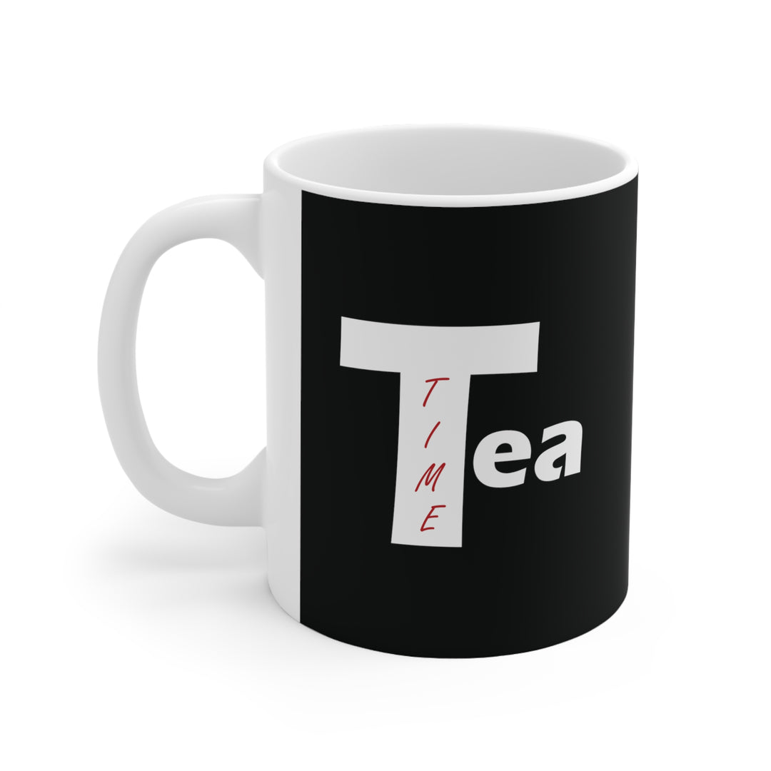 Tea Time Ceramic Mug Black 11oz