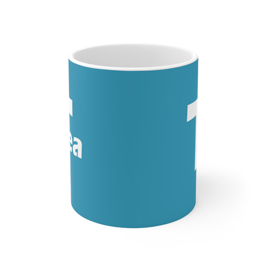 Tea Time Ceramic Mug Turquoise 11oz