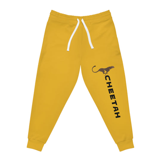 Unisex Athletic Cheetah Joggers Yellow