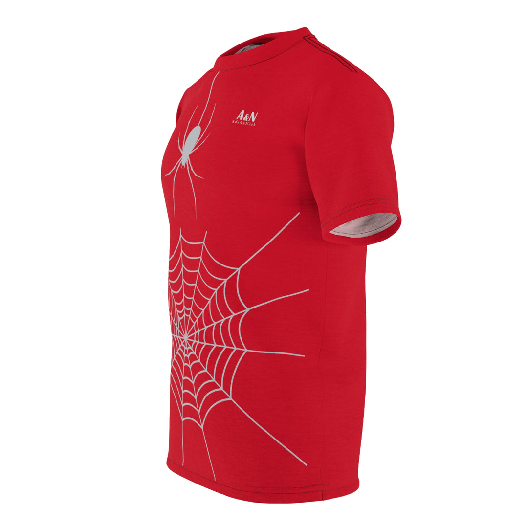 Unisex Halloween Spider Web T-Shirt Dark Red