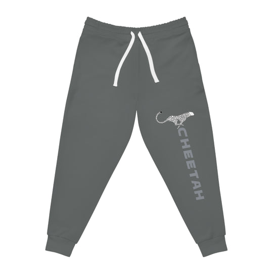 Unisex Athletic Cheetah Joggers Dark Grey