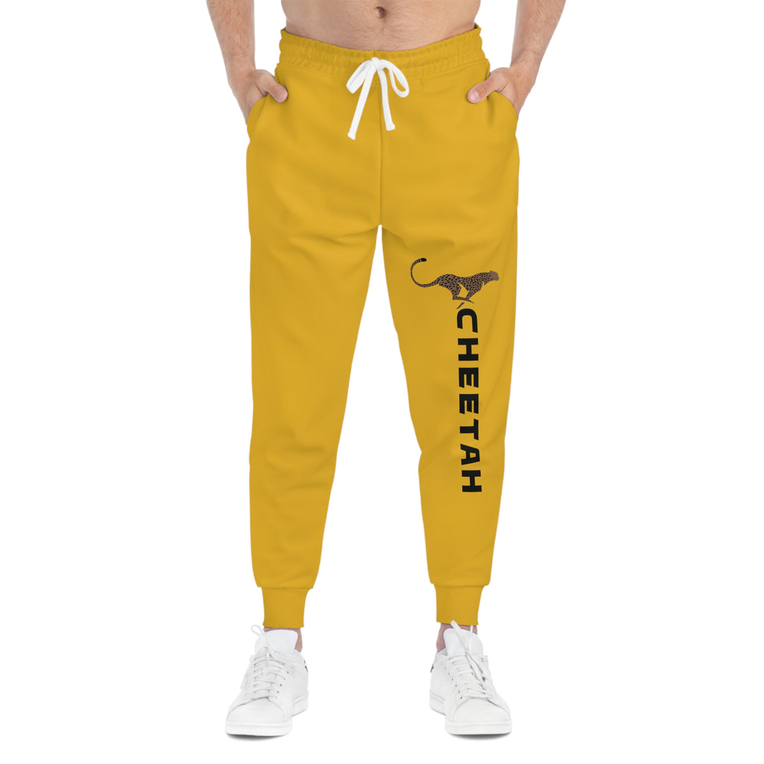 Unisex Athletic Cheetah Joggers Yellow