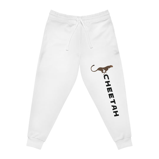 Unisex Athletic Cheetah Joggers White