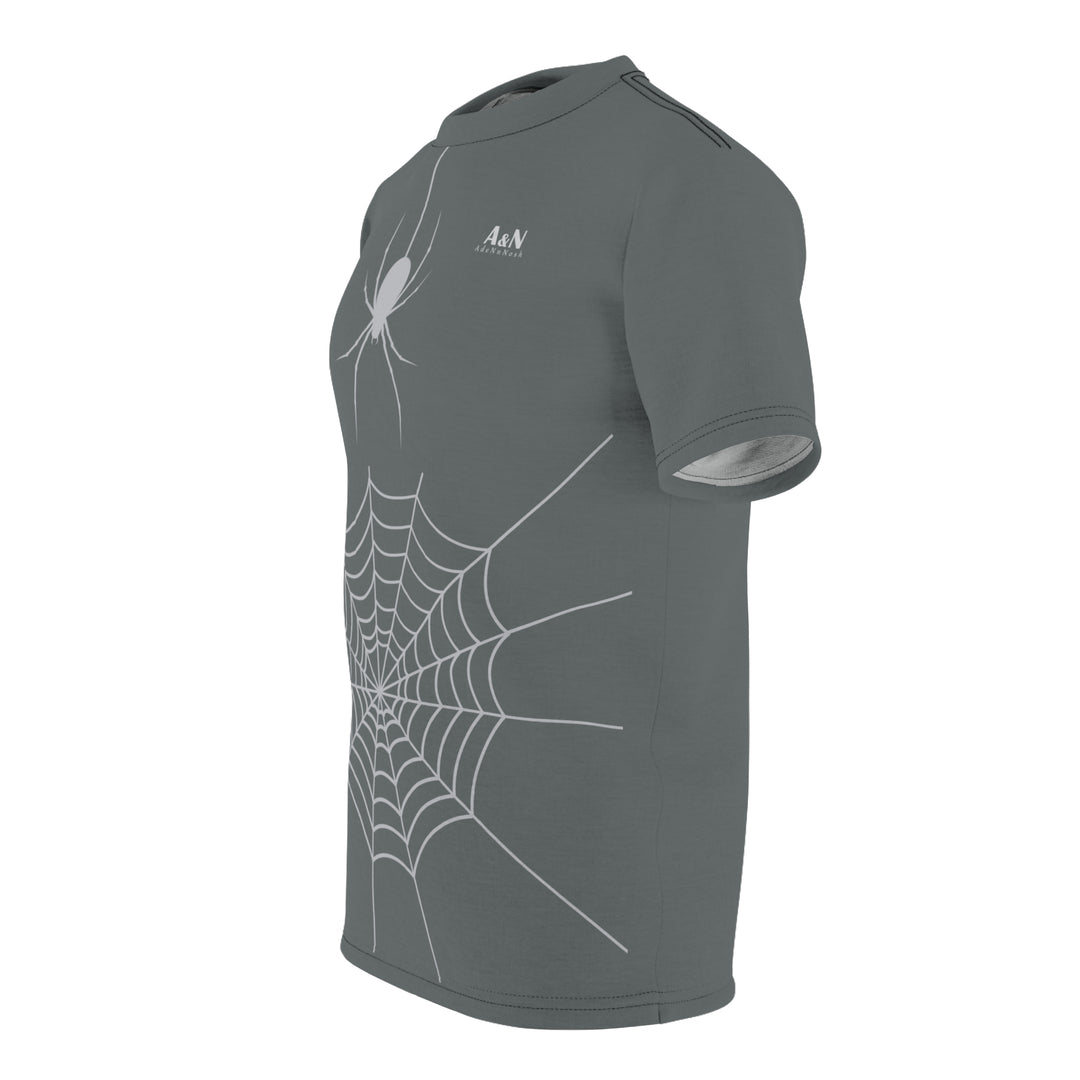 Unisex Halloween Spider Web T-Shirt Dark Grey