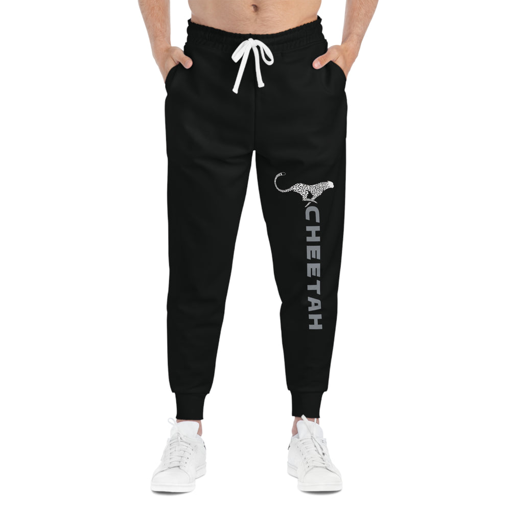 Unisex Athletic Cheetah Joggers Black