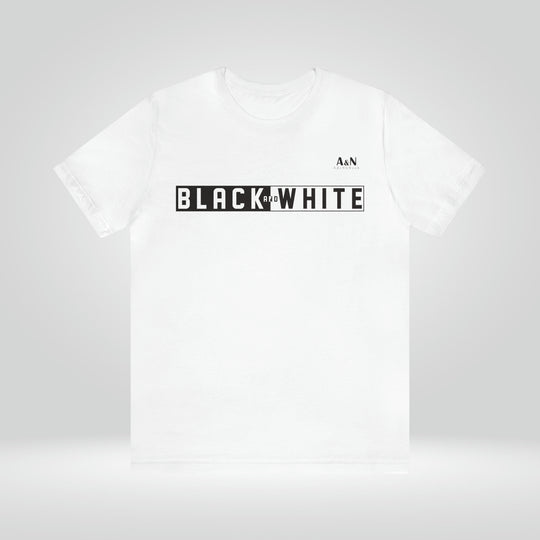 Unisex Black and White Short Sleeve Tee