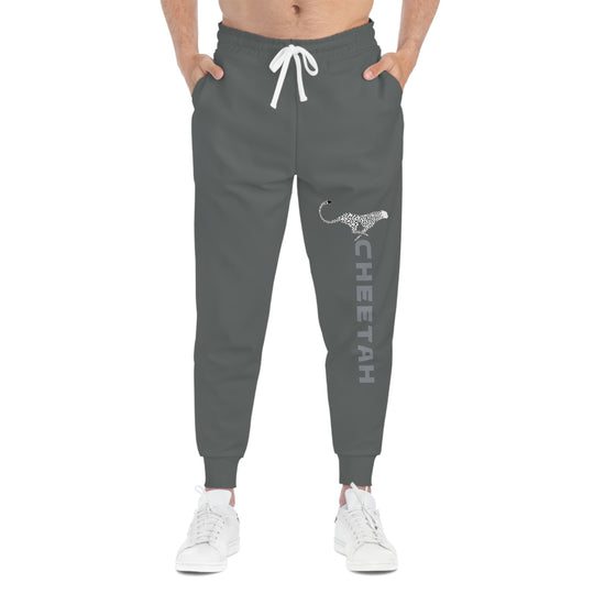 Unisex Athletic Cheetah Joggers Dark Grey