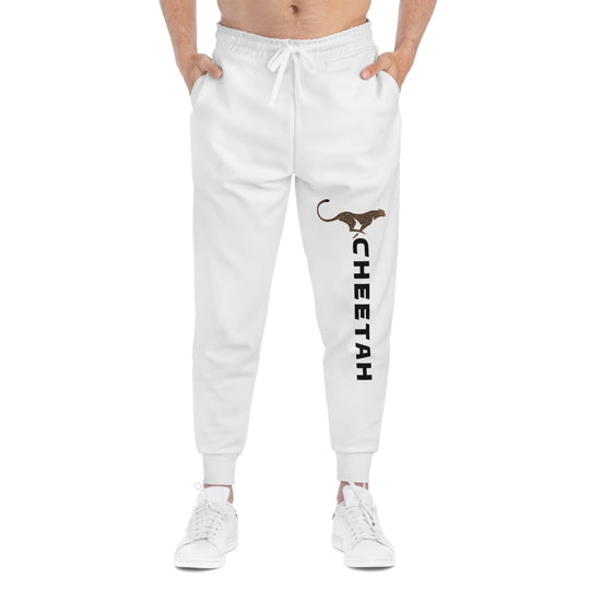 Unisex Athletic Cheetah Joggers White