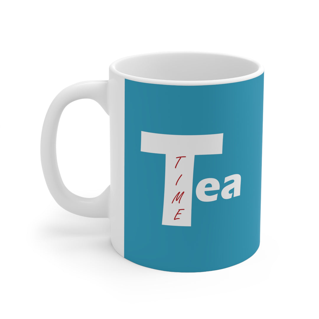 Tea Time Ceramic Mug Turquoise 11oz