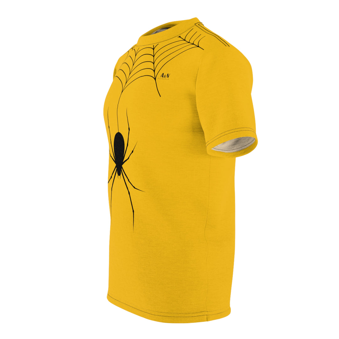 Unisex Halloween Spider-Web T-shirt Yellow