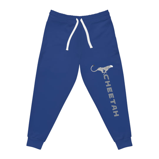 Unisex Athletic Cheetah Joggers Dark Blue