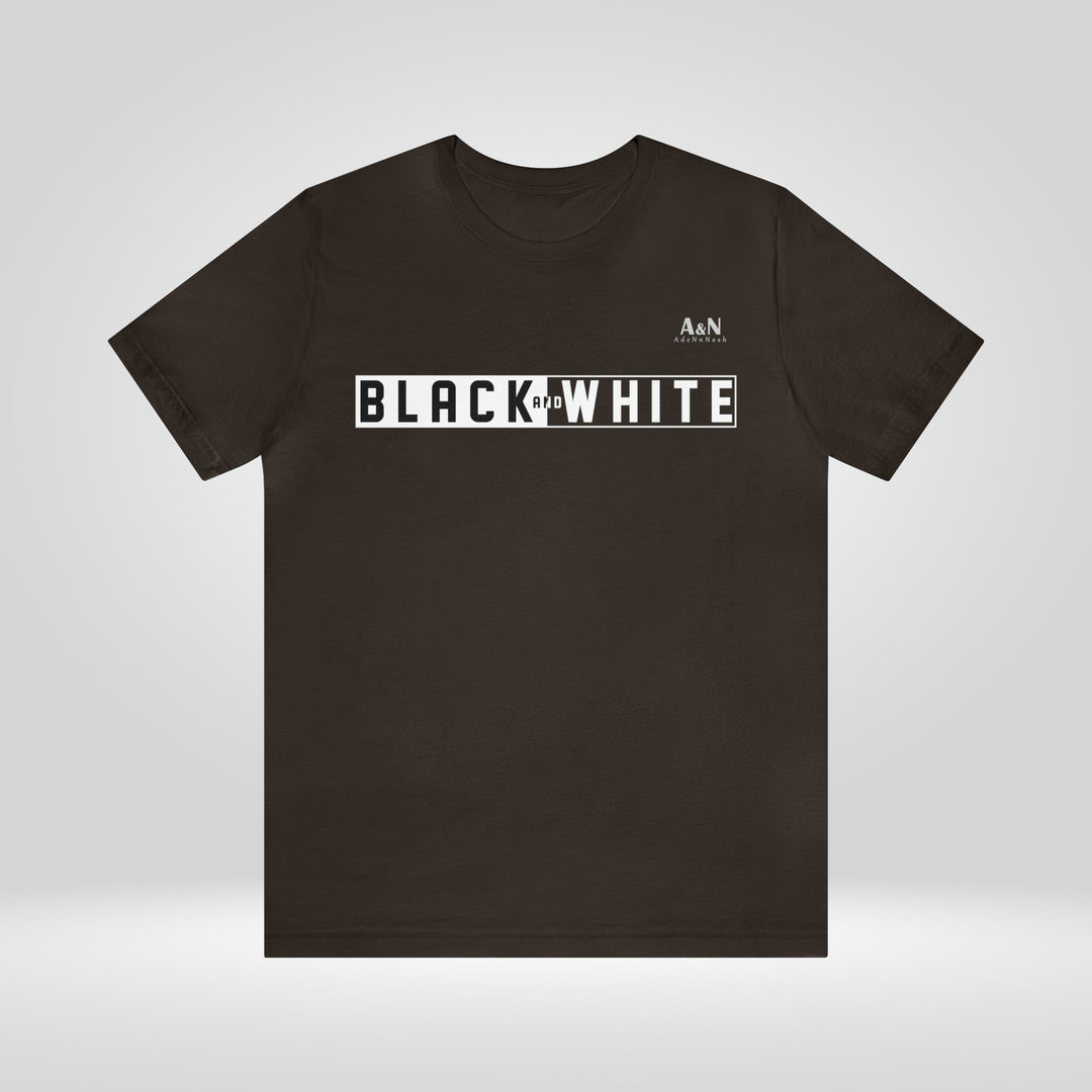 Unisex Black and White Short Sleeve Tee