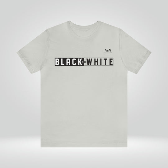 Unisex Black and White Short Sleeve Tee