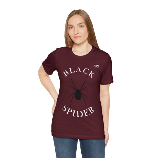 Unisex Black Spider Jersey Short Sleeve Tee