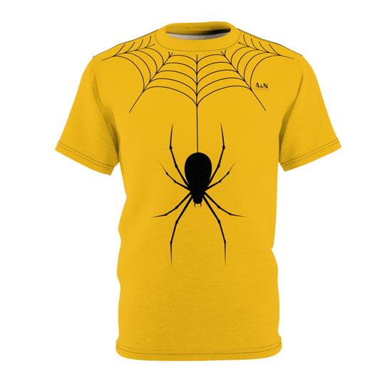 Unisex Halloween Spider-Web T-shirt Yellow